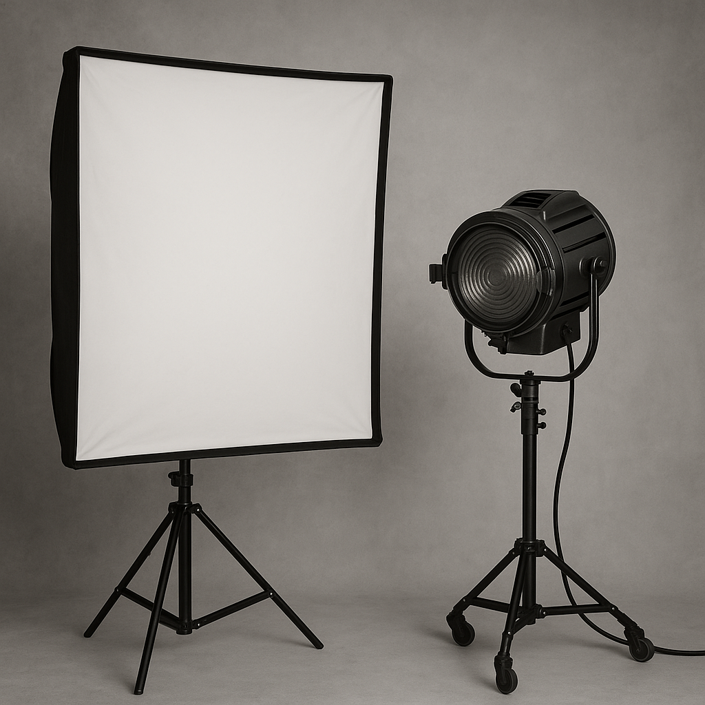 Softbox und Fresnel